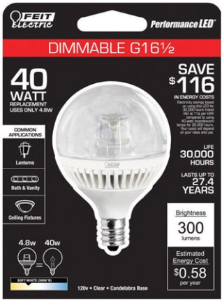 G16 1/2 CLEAR LED DECO GLOBE